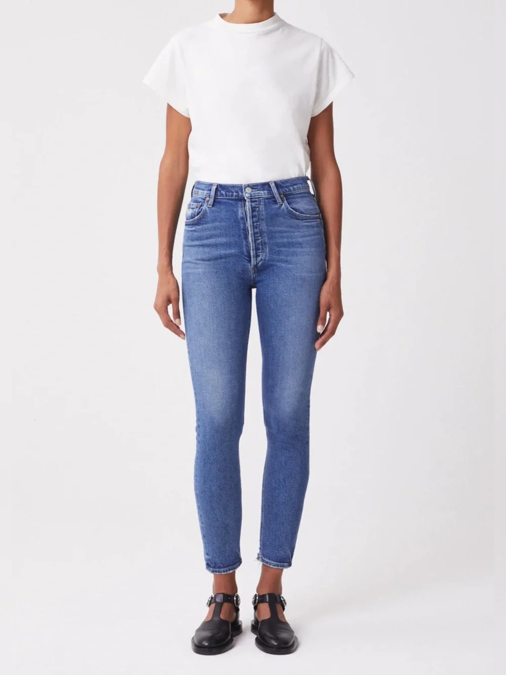 AGOLDE NICO HIGH RISE SLIM STRAIGHT JEANS